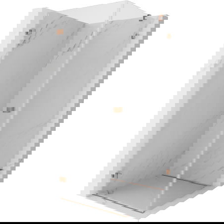 Mexen Lunar-B cabină de duș cu ușă batantă stânga 70 x 70 cm, transparentă, cupru periat - 832-070-070-65-00-L