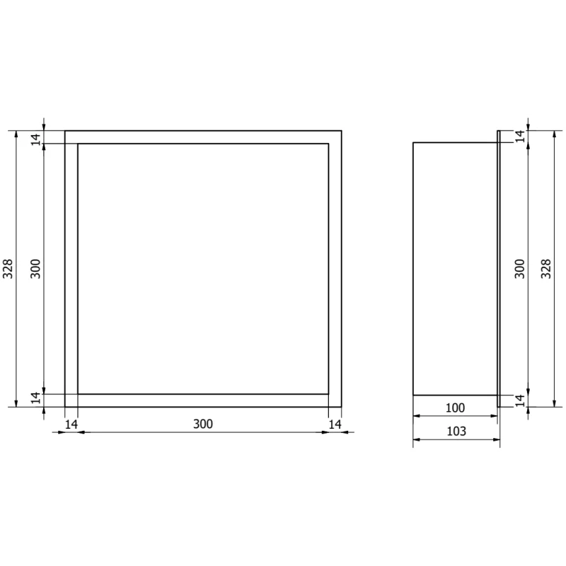 Mexen X-Wall-R falcos, fali fali polc 30 x 30 cm, fekete - 1970303010