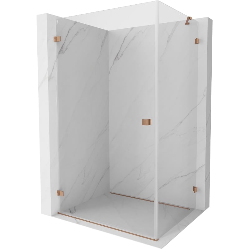 Mexen Lunar-B cabină de duș rabatabilă stânga 95 x 80 cm, transparent, cupru periat - 832-095-080-65-00-L