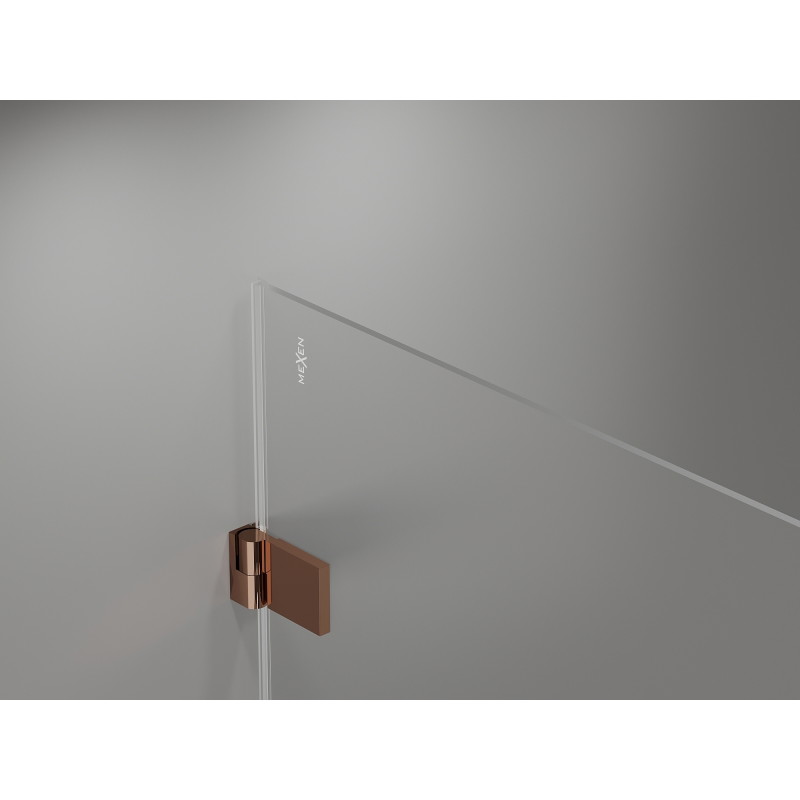 Mexen Lunar-B balos zuhanykabin, balos zuhanykabin balos, 95 x 80 cm, átlátszó, matt réz - 832-095-080-65-00-L