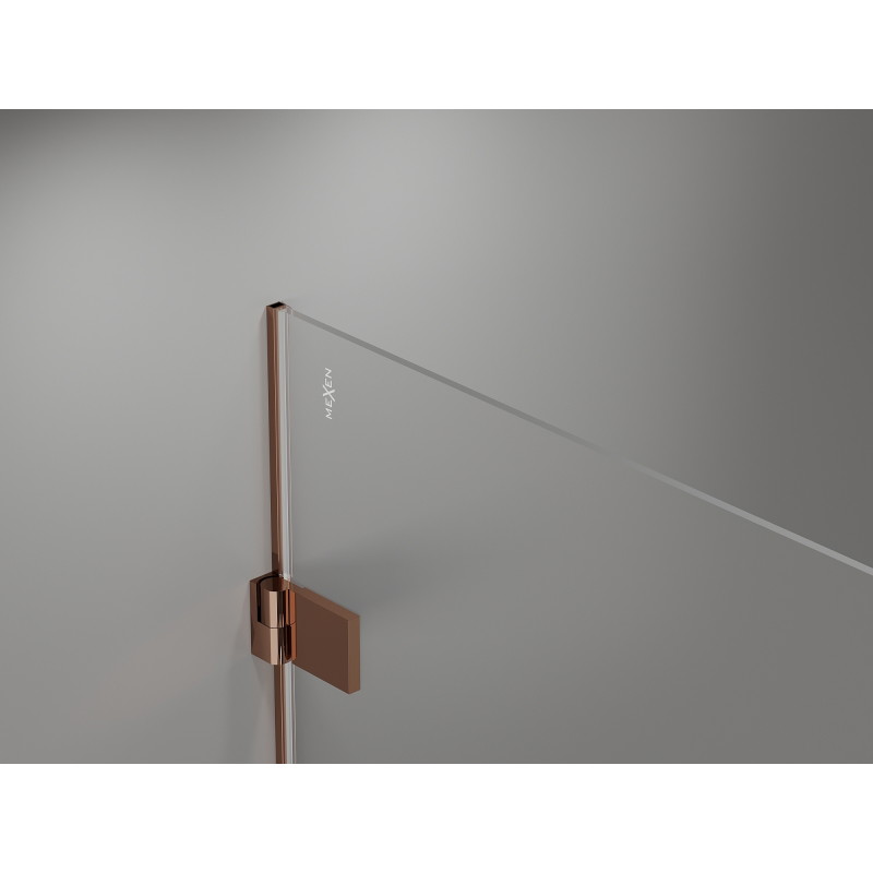 Mexen Lunar-B balos zuhanykabin, balos zuhanykabin balos, 95 x 80 cm, átlátszó, matt réz - 832-095-080-65-00-L