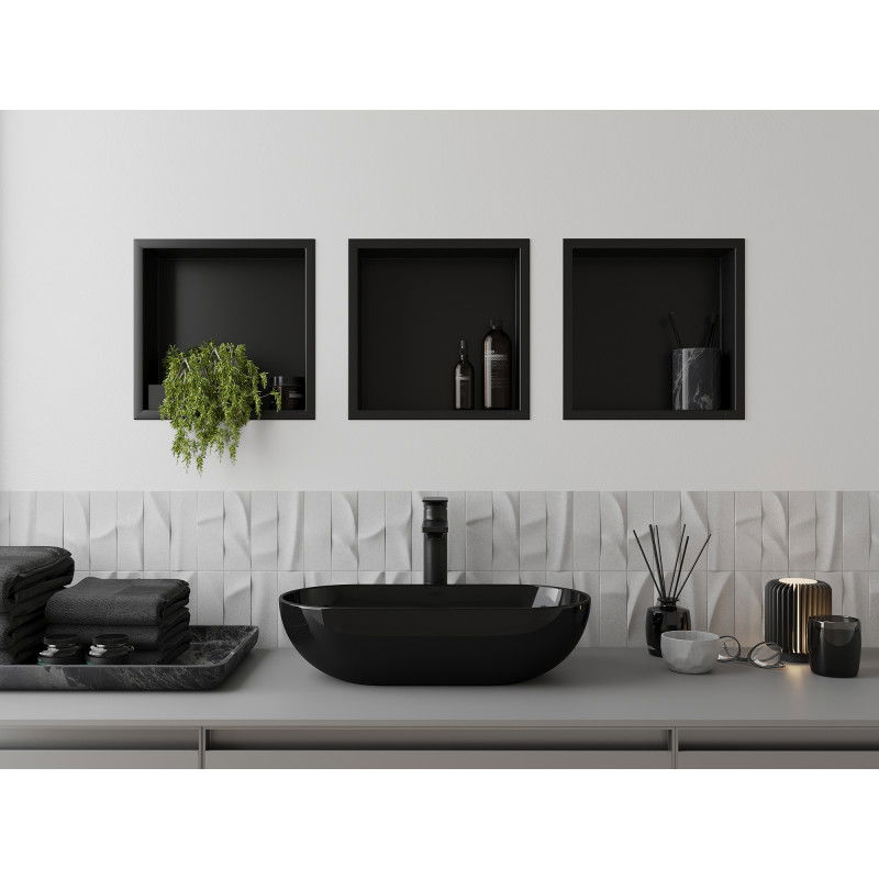 Mexen X-Wall-R raft încastrat cu flanșă 30 x 30 cm, negru - 1970303010