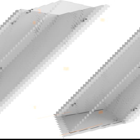 Mexen Lunar-B cabină de duș batantă dreapta 70 x 70 cm, transparent, cupru periat - 832-070-070-65-00-P