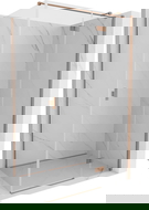 Mexen Mist-H T jobbos kifelé nyíló zuhanykabin 90 x 80 cm, átlátszó, csiszolt réz - 8A5T-090-080-65-00-P