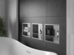 Mexen X-Wall-R raft încastrat cu flanșă și raft 30 x 30 cm, inox - 1910303010S