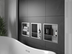 Mexen X-Wall-R raft nișă cu flanșă și raft 30 x 30 cm, inox - 1910303010S