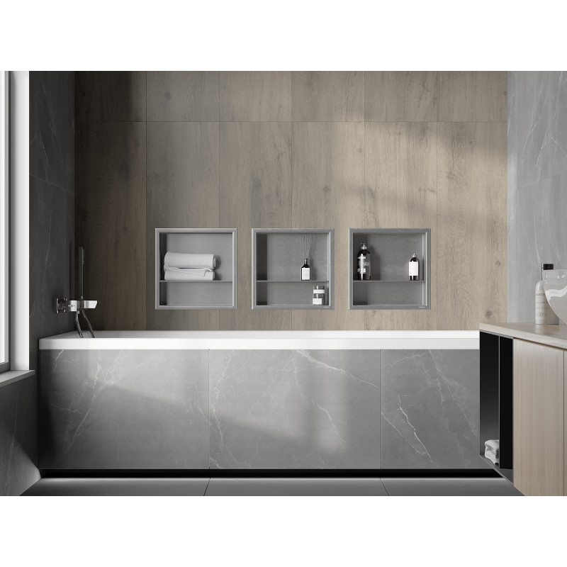 Mexen X-Wall-R raft nișă cu flanșă și raft 30 x 30 cm, inox - 1910303010S