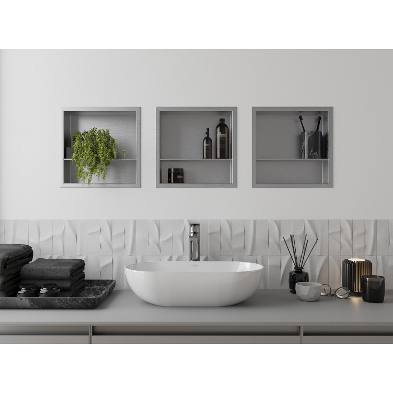 Mexen X-Wall-R raft nișă cu flanșă și raft 30 x 30 cm, inox - 1910303010S