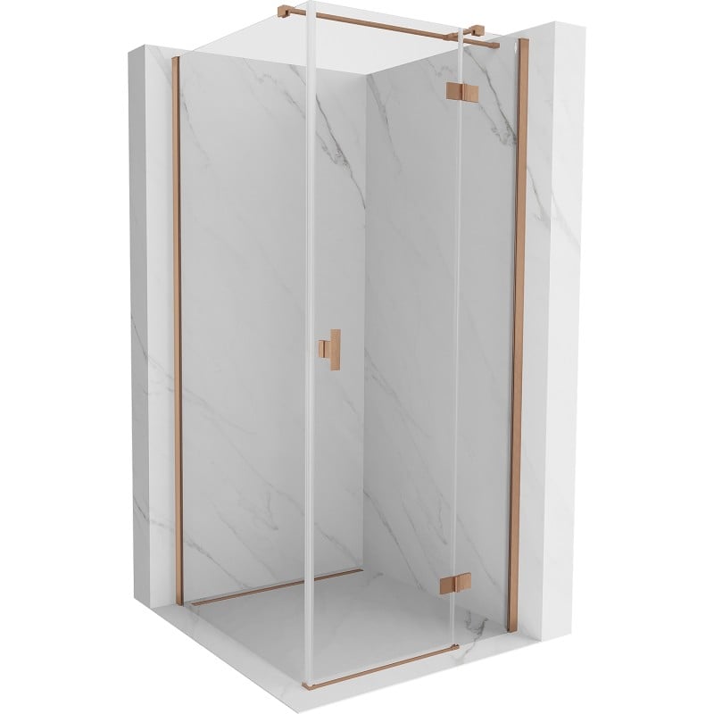 Mexen Mist H T cabină de duș pivotantă dreapta 90 x 90 cm, transparent, cupru periat - 8A5T-090-090-65-00-P