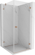 Cabină de duș Mexen Lunar-B cu deschidere dreapta 80 x 80 cm, transparent, cupru periat - 832-080-080-65-00-P