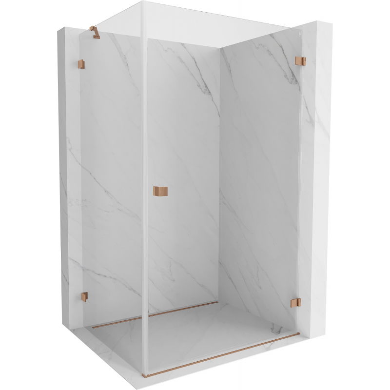 Mexen Lunar-B cabină de duș batantă dreapta 85 x 80 cm, transparent, cupru periat - 832-085-080-65-00-P