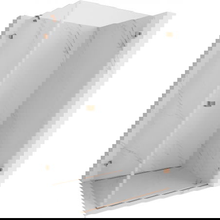 Mexen Lunar-B jobbos nyíló zuhanykabin 85 x 80 cm, átlátszó, csiszolt réz - 832-085-080-65-00-P