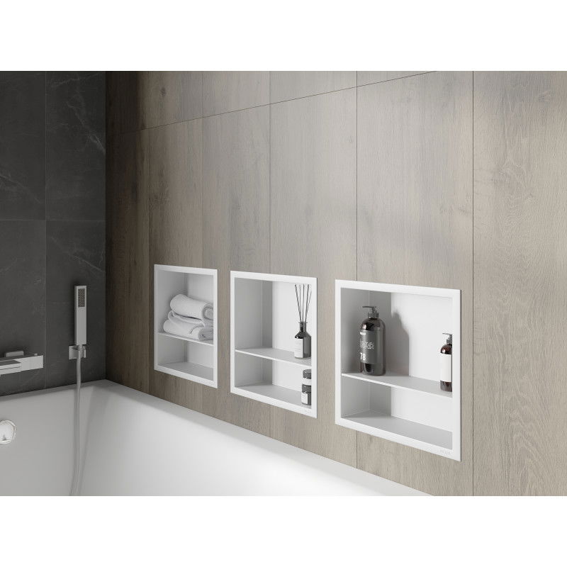 Mexen X-Wall-R fali polc peremmel és polccal 30 x 30 cm, fehér - 1920303010S