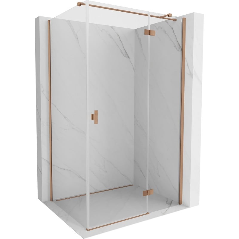 Mexen Mist H T cabină de duș rabatabilă dreapta 75 x 95 cm, transparent, cupru periat - 8A5T-075-095-65-00-P