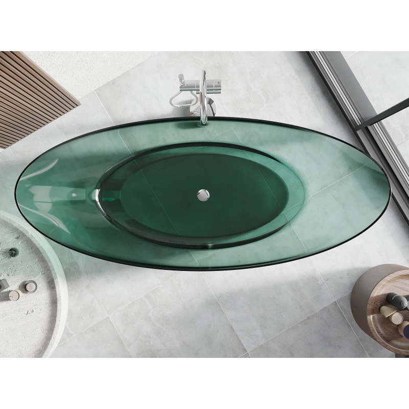 Mexen Vea cadă freestanding transparentă 180 x 80 cm, teal, dop cromat - 58091808011