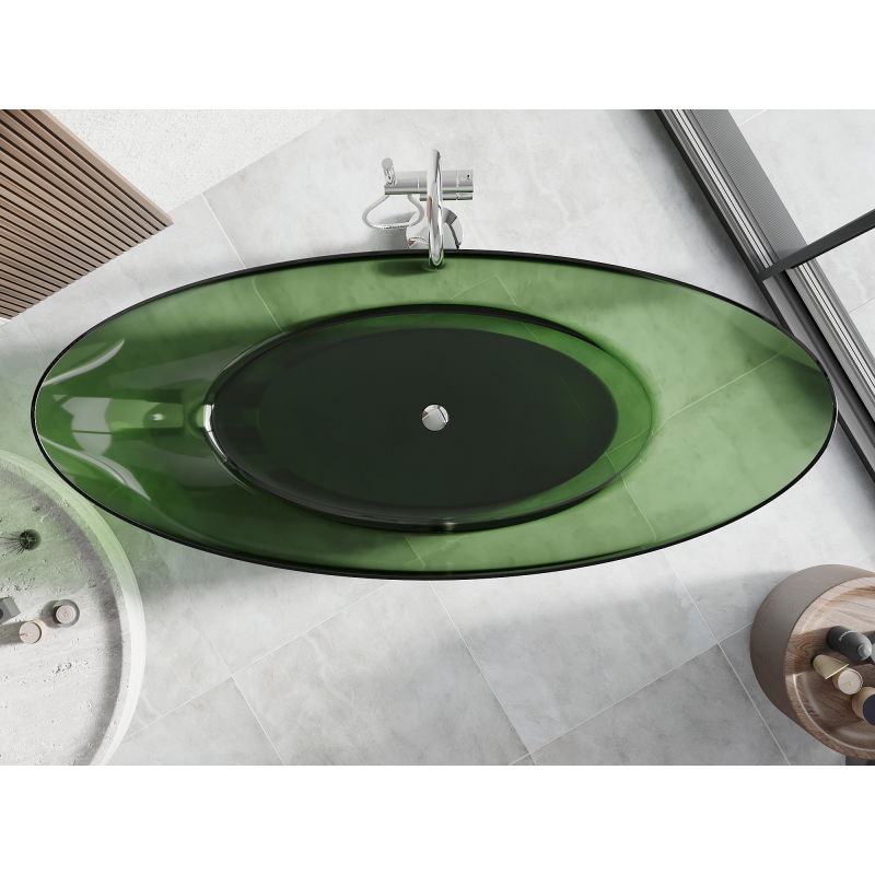 Mexen Vea forest szabadon álló átlátszó 180 x 80 cm, krómozott dugóval - 58091808002