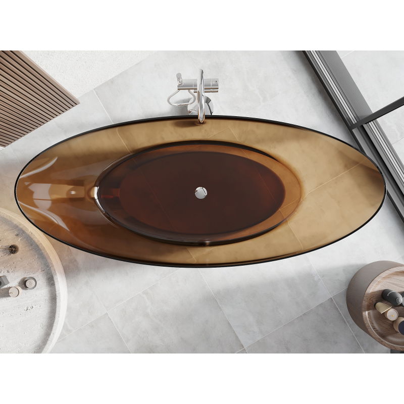 Mexen Vea earth wanna szabadon álló átlátszó 180 x 80 cm, króm parafa - 58091808005