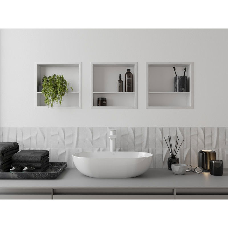 Mexen X-Wall-R fali polc peremmel és polccal 30 x 30 cm, fehér - 1920303010S