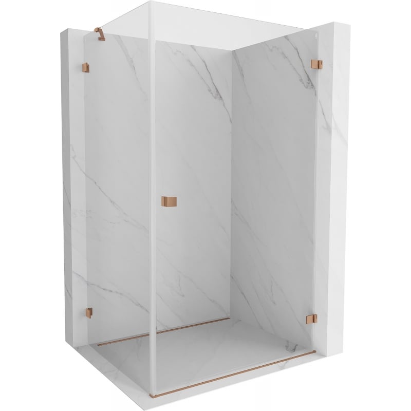 Mexen Lunar-B cabină de duș cu deschidere dreapta 100 x 90 cm, transparent, cupru periat - 832-100-090-65-00-P
