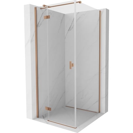 Mexen Mist H T cabină de duș pivotantă stânga 100 x 100 cm, transparent, cupru periat - 8A5T-100-100-65-00-L