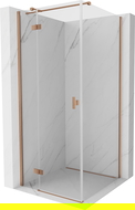 Mexen Mist H T cabină de duș pivotantă stânga 100 x 100 cm, transparent, cupru periat - 8A5T-100-100-65-00-L
