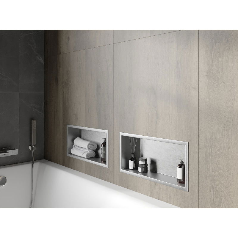 Mexen X-Wall-R poliță încastrată cu flanșă 45 x 20 cm, inox - 1910452010