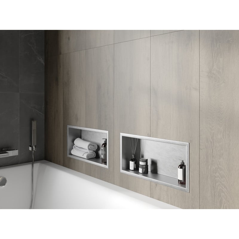 Mexen X-Wall-R raft de nișă cu flanșă 45 x 20 cm, inox - 1910452010