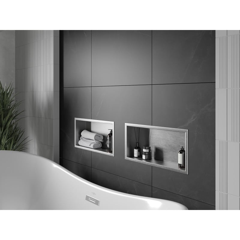 Mexen X-Wall-R raft de nișă cu flanșă 45 x 20 cm, inox - 1910452010