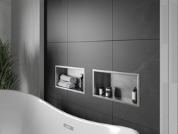 Mexen X-Wall-R fürdőszoba süllyesztett polc kerettel 45 x 20 cm, inox - 1910452010