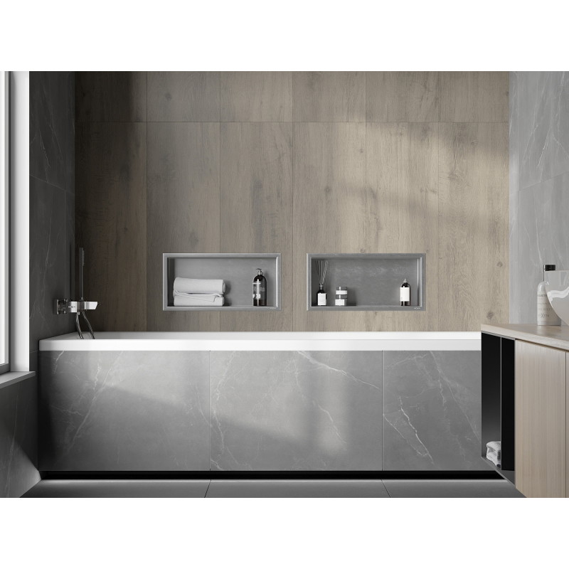Mexen X-Wall-R karimás beépített polc 45 x 20 cm, inox - 1910452010