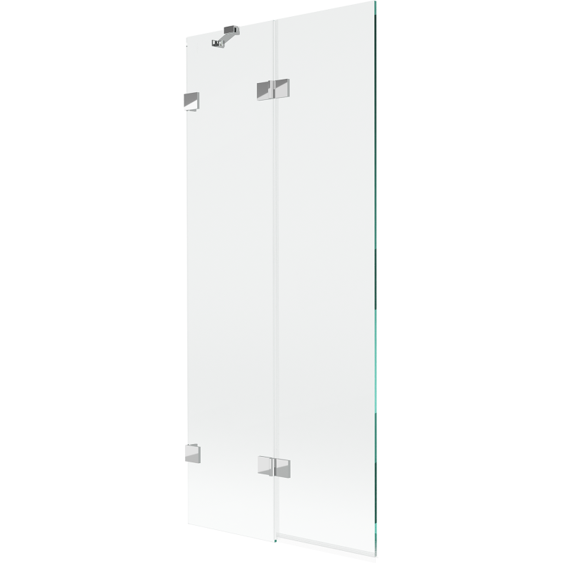 Mexen Lunar kétszárnyú kádparaván bal 80 x 150 cm, átlátszó, króm - 897-080-100-01-00-L