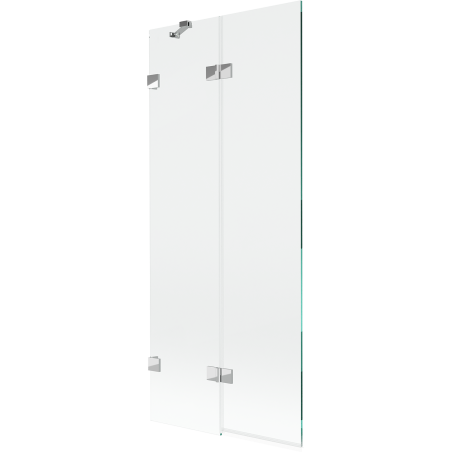 Mexen Lunar kétszárnyú kádparaván bal 80 x 150 cm, átlátszó, króm - 897-080-100-01-00-L