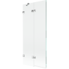 Mexen Lunar kétszárnyú kádparaván bal 80 x 150 cm, átlátszó, króm - 897-080-100-01-00-L