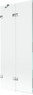 Mexen Lunar paravan de baie cu 2 uși, stânga 80 x 150 cm, transparent, crom - 897-080-100-01-00-L
