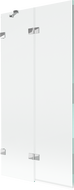 Mexen Lunar 2-szárnyú bal oldali fürdőszobai paraván 90 x 150 cm, átlátszó, króm - 897-090-100-01-00-L