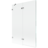 Mexen Lunar paravan de cadă cu 2 aripi, stânga 120 x 150 cm, transparent, crom - 897-120-100-01-00-L