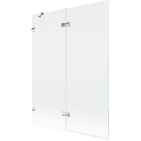 Mexen Lunar kádparaván, 2 szárnyú, balos, 130 x 150 cm, átlátszó, króm - 897-130-100-01-00-L