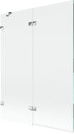 Mexen Lunar 2-szárnyú bal fürdőszobai paraván, 130 x 150 cm, átlátszó, króm - 897-130-100-01-00-L