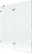 Mexen Lunar, 2-szárnyú bal oldali fürdőkád paraván 140 x 150 cm, átlátszó, króm - 897-140-100-01-00-L