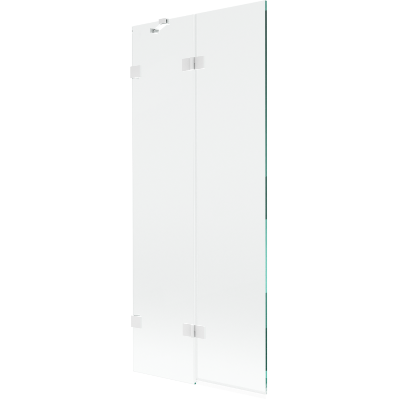 Mexen Lunar 2-szárnyas bal oldali kádparaván 80 x 150 cm, átlátszó, fehér - 897-080-100-20-00-L