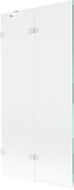 Mexen Lunar paravan cadă cu 2 panouri, stânga, 90 x 150 cm, transparent, alb - 897-090-100-20-00-L