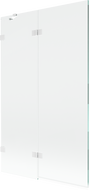 Mexen Lunar 2-szárnyú kádparaván bal 110 x 150 cm, átlátszó, fehér - 897-110-100-20-00-L