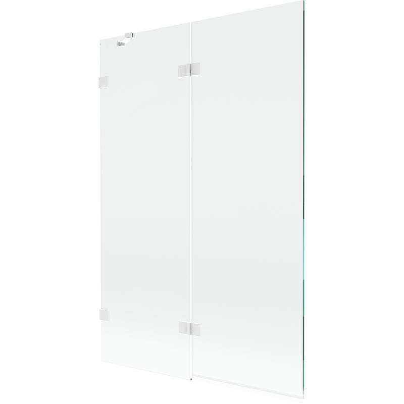 Mexen Lunar kádparaván 2-szárnyú balos 120 x 150 cm, átlátszó, fehér - 897-120-100-20-00-L
