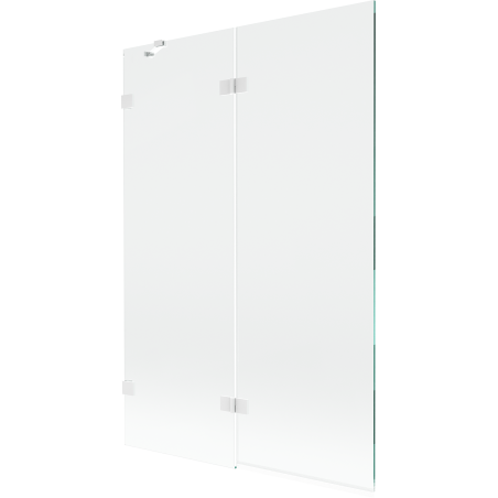 Mexen Lunar kádparaván 2-szárnyú balos 120 x 150 cm, átlátszó, fehér - 897-120-100-20-00-L