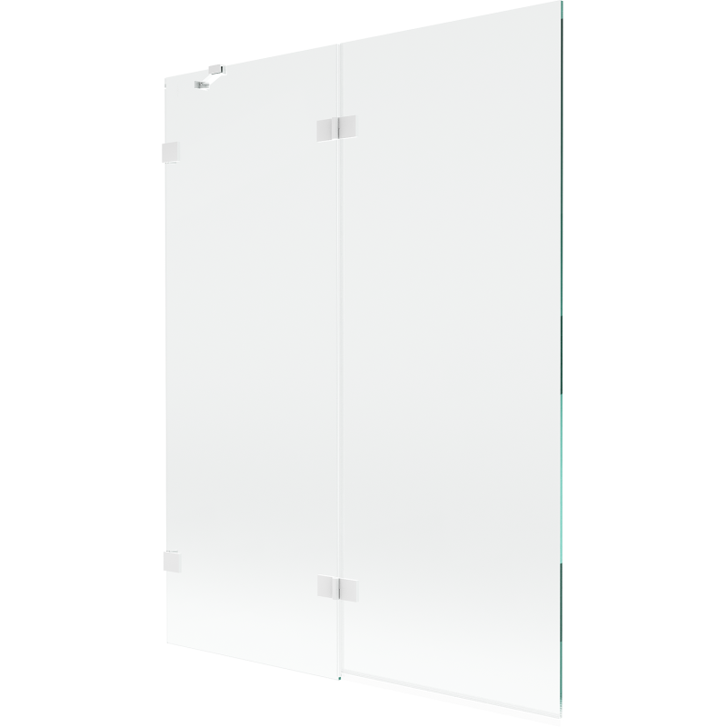 Mexen Lunar 2 szárnyú bal oldali fürdőkád paraván 130 x 150 cm, átlátszó, fehér - 897-130-100-20-00-L