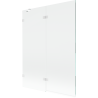Mexen Lunar paravan de baie cu 2 aripi stânga 130 x 150 cm, transparent, alb - 897-130-100-20-00-L
