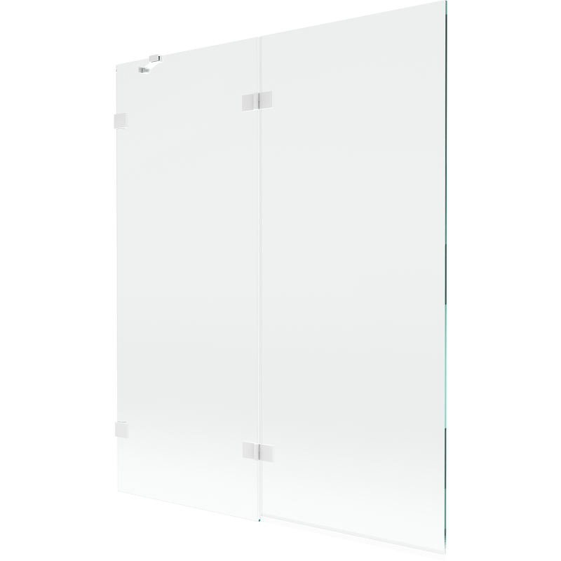 Mexen Lunar 2-szárnyú fürdőszobai paraván, bal 140 x 150 cm, átlátszó, fehér - 897-140-100-20-00-L