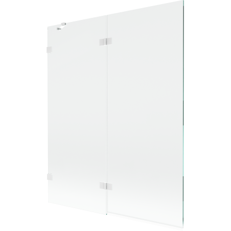 Mexen Lunar 2-szárnyú fürdőszobai paraván, bal 140 x 150 cm, átlátszó, fehér - 897-140-100-20-00-L