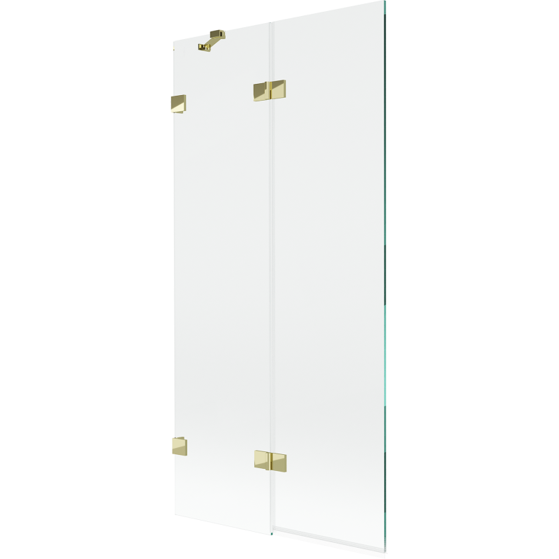 Mexen Lunar 2-szárnyú, balos zuhanyfal, 90 x 150 cm, átlátszó, arany - 897-090-100-50-00-L