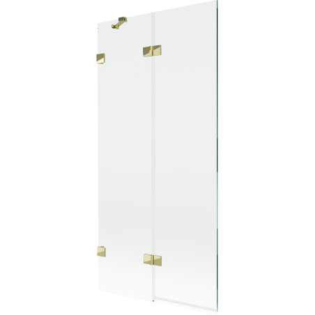 Mexen Lunar 2-szárnyú, balos zuhanyfal, 90 x 150 cm, átlátszó, arany - 897-090-100-50-00-L